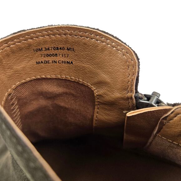 Frye Double Zip Bootie Size 10 Suede Brown Double Zip Ankle Boot Holly Judith - Picture 9 of 9